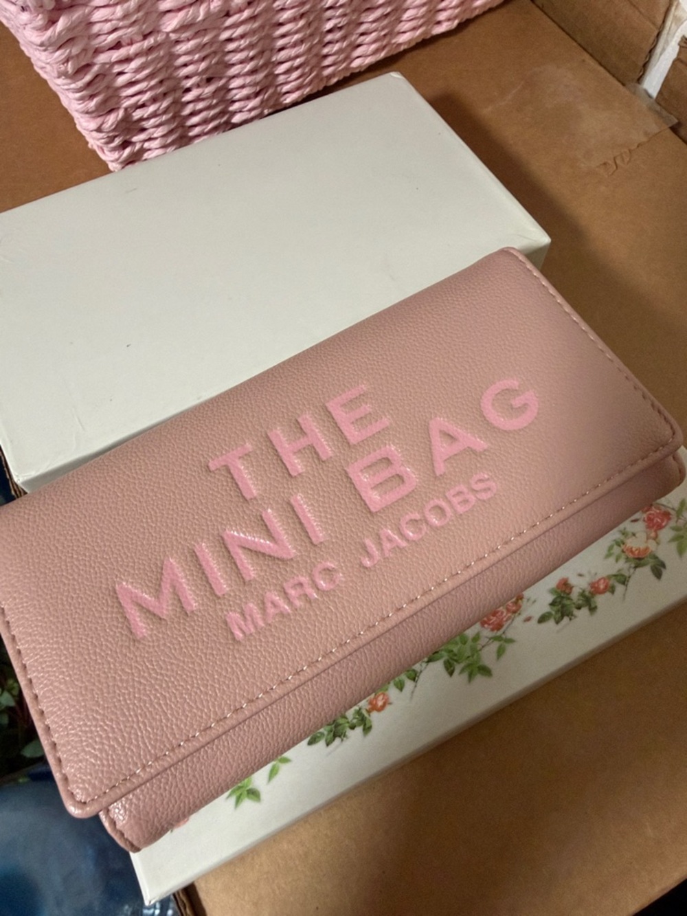 Pink Embossed 'The Mini Bag' Wallet🩷